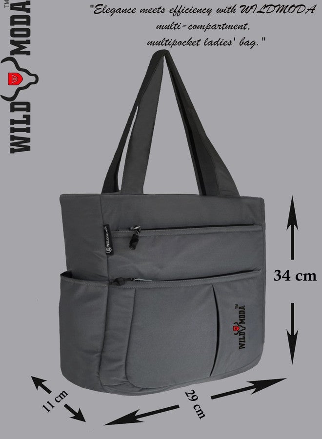 WILD MODA Women Kareena Multipurpose Shoulder & Tote Bag (Grey) - Image 3